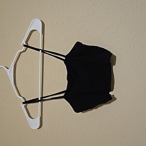 Black crop tank top